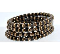 150 pcs 6-Cut Fire Polished Faceted Glass Beads, Black Gold (23980-GOLD), 8 mm, Glass, Czech Republic