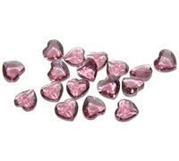 150 pcs Cabochons Coeur facette à plat, (améthyste), verre, République tchèque, dimensione 8 x 8 mm (0.31 x 0.31 in)