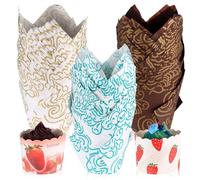 150 Pcs Caissette Muffins Papier Tulipe, Caissettes Cupcake, Moules à Cupcakes et Muffins, Moule Muffin Papier Cuisson Gâteau, Moules à Muffin en Papiers pour Fête d'Anniversaire Mariage