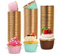 150 PCS Caissettes de Décoration pour Cupcakes, Caissettes à Cupcakes Jetables, Caissettes en Papier à Muffins, Moules de Cuisson à Muffins en Papier, Mini Caissettes à Pâtisserie, pour Noël/Mariages