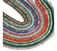 150 pcs/lot 4mm plat rond pierre naturelle perle Agates quartzs Jades calcédoine cylindre perles d'espacement en vrac pour la fabrication de bijoux à bricoler soi-même Malachite