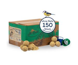 150 pcs. Lyra Pet® Boulettes de mésanges Alb-Mühle sans filet céréales complètes & noix à 85 g + 2 distributeurs
