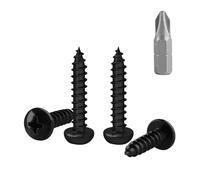 150 Pcs M4 Vis Bois Autotaraudeuses à Tête Bombée, Vis à Bois Noires, Visser Autoperceuses, Visser à Tête Ronde Cruciforme pour Meubles Métal, M4x25mm