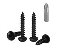 150 Pcs M4 Vis Bois Autotaraudeuses à Tête Bombée, Vis à Bois Noires, Visser Autoperceuses, Visser à Tête Ronde Cruciforme pour Meubles Métal, M4x30mm