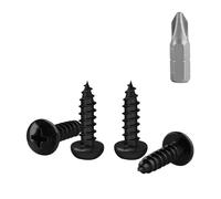 150 Pcs M4 Vis Bois Autotaraudeuses à Tête Bombée, Vis à Bois Noires, Visser Autoperceuses, Visser à Tête Ronde Cruciforme pour Meubles Métal, M4x16mm