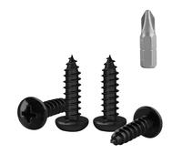 150 Pcs M5 Vis Bois Autotaraudeuses à Tête Bombée, Vis à Bois Noires, Visser Autoperceuses, Visser à Tête Ronde Cruciforme pour Meubles Métal, M5x20mm