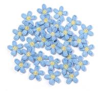 150 Pcs Multicolor Flower Appliques 2cm Embroidered Patches For DIY Clothes Sewing Wedding Decoration Accessories(Blue 30Pcs)