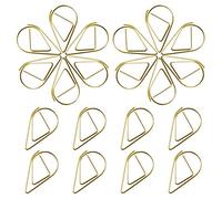 150 Pcs Petits Trombones En Métal, Marque-Pages Dorés En Forme De Goutte d'Eau Mini Trombones En Acier Inoxydable Pour Bureau Livre Document Papier Photo 15 * 25mm