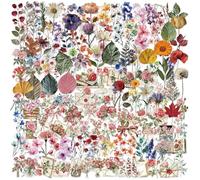 150 PCS Stickers Fleurs Vintage Autocollants Scrapbooking, Gommettes de Nature Imperméables en Vinyle pour Gourde, Ordinateur Portable, Téléphone, DIY Loisirs Créatifs et Décoration