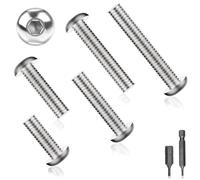 150 PCS Vis à Tête Plate à Six Pans Creux Filetage Complet M3 x 10 Vis à Tête Bombée Acier Inoxydable Ronde Hexagonale Filetée Fraisée avec 2 H2.5 Embouts à Six Pans Creux(Argent)