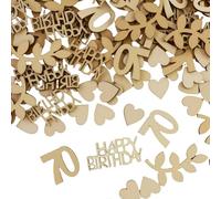 150 Pièce Confettis et Amour en bois pour 70e anniversaire,1,5 à 6,3 cm 70e anniversaire Décoration,Confettis de Table,pour Filles et Garçons pour Fête D'anniversaire