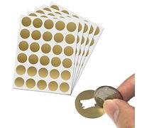 150 Pièces, 25mm Autocollant à Gratter Rond Cartes - Or (Scratch Card Sticker)
