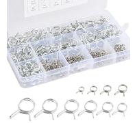 150 Pièces 5-14 mm Clip à Ressort Tuyau, Collier de Serrage Inox, Collier Durite Essence, Clip à Ressort Tuyau, pour Voitures, Scooters, Motos