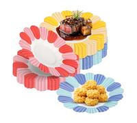 150 pièces Assiettes Festives en Papier de Fleur pour Fêtes et goûters | Vaisselle Jetable, Service de Popcorn et Snacks, sans Lavage, Légère, Tables de Buffet, Noël et Nouvel An