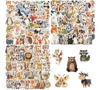 150 Pièces Autocollants Animaux Mignons Uniques,Stickers Animaux en Aquarelle, Autocollants pour Enfants, Gommettes Vinyle Imperméable pour Ordinateur Portable, Bouteille D'eau, Skateboard