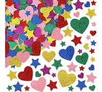 150 Pièces Autocollants Étoiles En Mousse Eva Pailletés Brillants Autocollants Muraux Pour Albums, Cartes De V?ux, Décoration Intérieure Et Projets De Bricolage (Pailleté)