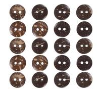150 Pièces Boutons en Écorce de Noix 13mm Ronds Plats Deux Trous | Style Rustique Vintage Bohème, Décorations Solide pour Vêtements et Loisirs Créatifs
