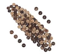 150 Pièces Boutons Naturels en Coque de 13mm, Ronds à Deux Trous | Style Rustique Bohème Vintage, Texture Brune Unique, pour Couture Créative et Projets Écoresponsables
