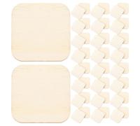 150 Pièces Carrés en Bois Non Finition pour Loisirs Créatifs | Surface Lisse, Veinage , pour Tuiles Décoratives et Cartes 3d, Beige, Lot Artisanal