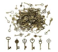 150 Pièces Clés Vintage Decoration Mélangé Vieux Bronze Cle de Meuble Vintage Clé pour Décoration Mariage Antique Décoratif Collier Pendentif