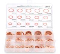 150 Pieces Copper Seal Ring Sealing Ring O-Ring Kit Copper Seal Gasket For Screw Cap,Copper Oil Drain Plug Gasket,Copper