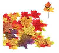 150 pièces de Feuilles d'érable artificielles d'automne, Plante de Feuille d'érable simulée, décoration de fête de Mariage en Salle de Classe pour Les Mariages, Accessoires de scène Photo.