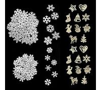 150 pièces de Flocons de Neige de décoration de Noël, décorations d'arbres de Noël, Mini décorations d'hiver, matériaux créatifs Faits à la Main, adaptés aux couronnes de l'Avent, fenêtres
