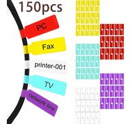 150 pièces d'étiquettes de câble imperméables en 5 couleurs, étiquettes de câble résistantes à l'abrasion pour la gestion des câbles, étiquettes de câble sur lesquelles on peut écrire, étiquettes de c