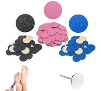 150 Pièces Disque de pédicure Disques De Papier Abrasif Kit de Tampons pour Disques Ponçage 80/120/180 Tampons de Ponçage Auto-Adhésifs avec Axe Plat, pour Peaux Dures, Mortes, Talons Fissurés