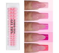 150 pièces d'ongles français de type tube long, aspect brillant ou mat, application rapide, ne nécessite pas d'outils pour une beauté sans effort, appuyez sur les faux ongles carrés