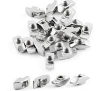 150 Pièces Écrou Coulissant, Écrous à Rainure en T M5 en acier au carbone, écrous à tête de marteau, écrous en T, écrou marteau