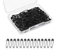 150 Pièces Épingles de Sûreté, 19mm Mini Épingles à Nourrice Épingles de Sûreté pour Vêtements Couture Artisanat Fabrication de Bijoux (Noir)