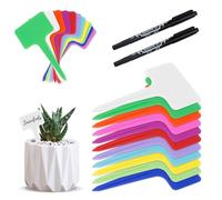 150 Pièces Étiquettes pour Plantes, Accessoires Jardinage Étanche, Etiquette Plastique Livré avec 2 Marqueurs, Applicable Potager, Potager Interieur, Plante, Herbes (50 Blancs + 100 Couleurs)