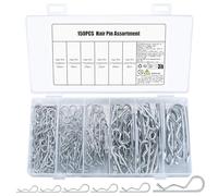 150 Pièces Goupille Fendue, Kit Assortiment de Goupilles Fendues, R Clips Goupilles à Ressort, Goupille de Retenue, Goupilles de Sécurité en Métal pour Tracteurs, Tondeuses à Gazon, Camions