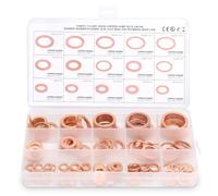 150 Pièces Joint en Cuivre Bague d'étanchéité en Cuivre Joint Torique Joint Kit Joint Joint en Cuivre pour Bouchon à Vis, Joint de Bouchon de Vidange D'huile en Cuivre