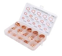 150 pièces M5 ~ M22 rondelle en cuivre rouge anneau d'étanchéité plat joint en cuivre rouge joint torique joint anneau d'étanchéité rondelle