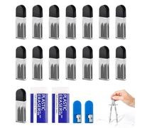 150 Pièces Mines Compas 2B 2mm, Mine Compas 2B 2mm Recharges, Recharge pour Compas, Gomme et 2 Taille Crayons Inclus, Accessoires Dessin Technique, Géométrie et Mathématiques, Précision Durabilité