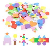 150 Pièces Mousse Autocollante, Autocollants Géométriques, Autocollants Artisanat, Autocollantes Enfants Coeur Triangle Cercle Carré Stickers pour Scrapbooking Artisanat DIY Décoratio