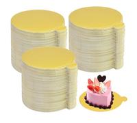 150 Pièces Mousse Supports Rond en Carton, 9cm Antidérapant Planche à Gâteau à la Mousse, Mini Plaques à Gâteaux Rondes Dorées, pour Base de Gâteau, Convient pour Mariage, Anniversaire, Dessert