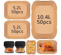 150 Pièces Papier Cuisson Air Fryer pour Ninja Foodi Flex Air Fryer 10.4 L,Paper Accessoires Air Fryer for Ninja 10,4l AF500eu AF500eucp (150 pcs)