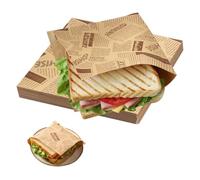 150 Pièces Papier D'emballage Alimentaire 15x15 cm, Sachet Sandwich Triangulaire Résistant à la Graisse pour Frites, Hamburgers, Sandwichs