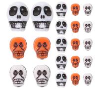 150 Pièces Perles de Crâne Compactes Fête Halloween Colliers | Polymère Léger, Usage Multiple, Lot pour Bijoux, Style Crâne, Créations