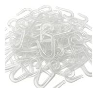 150 Pieces Transparent Curtain Hooks, Plastic Hooks for Curtains, Shower Curtain Rings with Clips, Window and Door Curtain Accessories, Clear Hooks for Curtain Rails and Rods, Easy to Install