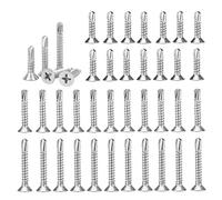 150 Pièces Vis Autoperceuses Métal, M4,2 x 16 mm, M4,2 x 19 mm, M4,2 x 32 mm, Autoperforante Phillips à Tête, Vis Autoforante en Acier Inox, Vis Autotaraudeuses, Vis Autoperceuse pour Métal Bois