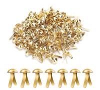 150 Trombones Travaux Manuels, 4,5x8mm Épingles Fendues à Tête Ronde Lisses et Brillantes Travaux Manuels Papier Attaches Parisiennes Scrapbooking Attaches Laiton pour Cartes (Or)