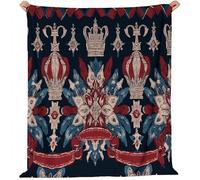 150 x 200 cm Couverture Polaire Flanelle, Crème Traditionnel Dégradé Couronne Motif Imprimé Automne Chaude Douce Couvertures en Sherpa de Lit Couvre-lit Jeté de Canapé, Convient Adulte et Enfant