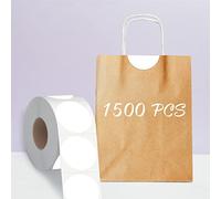 1500 étiquettes rondes de codage couleur, autocollants à pois ronds blancs autocollants amovibles pour l'organisation de l'inventaire, classification des fichiers avec ligne de perforation en rouleau