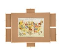 1500 parties plancher de puzzle rotatif avec tiroirs et couvercles, 87 cm x 64 cm, table de puzzle portable, table de puzzle de puzzle internationale 1000 parties, plancher de puzzle enduit de flanell