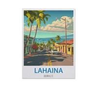 1500 Piece Jigsaw Puzzles for Adults，Lahaina Hawaii Vintage Travel Posters，Classic Puzzle Difficult Puzzle Fun Creative DIY Toys Gifts for Girls and Boys, Family Games（57x87cm）-CT87