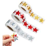 1500 Pièces/3 rouleaux Gommettes Étoiles Autocollants Brillantes, Gommettes Noel enfant, Colorés, Pastilles Autocollantes pour Récompense Enseignant Étudiants Calendrier DIY décoration